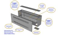 Universal 200 Style Cab - 1 way DIN  (1x 22 Module Dins) / 2u Wall Cabinet-200 Style - Black