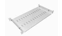 1U 19 inch Adjustable Rack Mount Shelf 250mm to 400mm White