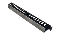 1U 19 inch Cable Dump Panel Clip on Black