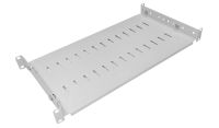 1U 19 inch Adjustable Rack Mount Shelf 250mm to 400mm Grey