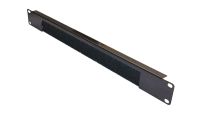 1U 19 inch Open Cable Tidy Brush Strip Panel Black