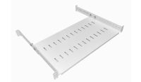 1U 19 inch Adjustable Rack Mount Shelf 250mm to 400mm White