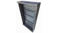 2u 19 inch Adjustable Vertical Mount / 3x 22 Way Module Dins Universal Wall Mount Enclosure-Wall Box-Cabinet - 1000 Style - Black