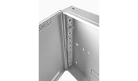 1U 19" Adjustable Low Profile Vertical Mount - Wall Mount Network / Server Cabinet 500mm Deep - Grey