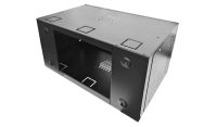 6U 19 Data Rack / Network Cabinet Fixed Front and Adjustable Rear 19 inch Rails 390mm Deep Black