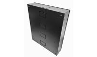 DIN Rail Metal Enclosure / Wall Cabinet-600 Style (3x 22 Module Dins)-Black