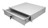 2U 19 inch Rack Mount Drawer Light Grey