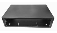 2u Desktop/Wall Mount - 350mm Deep-Flat Pack Cabinet  - Black