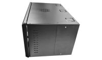 6U 19 Data Rack / Network Cabinet Fixed Front and Adjustable Rear 19 inch Rails 390mm Deep Black