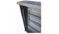 2u 19 inch Adjustable Vertical Mount / 3x 22 Way Module Dins Universal Wall Mount Enclosure-Wall Box-Cabinet - 1000 Style - Black