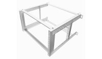 6U 19 inch 450mm Deep Internal Adjustable Rail for Open Wall Mount Frame Network/Data Rack -White