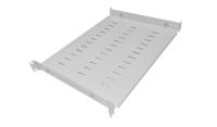 1U 19 inch Adjustable Rack Mount Shelf 350mm to 600mm Grey