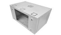 6U 19 Data Rack / Network Cabinet Fixed Front and Adjustable Rear 19 inch Rails 390mm Deep Grey