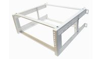 4U 19 inch 450mm Deep Internal Adjustable Rail for Open Wall Mount Frame Network/Data Rack -White