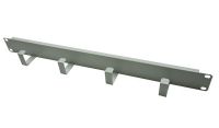 1U 4 Ring Horizontal Low Profile Cable Tidy Management Panel L/Grey