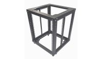 12u 4 Post Open Frame Rack - 19 inch - Heavy Duty - 500mm Deep - Black