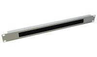 1U 19 inch Cable Tidy Brush Strip Panel Light Grey