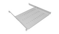 1U 19 inch Adjustable Rack Mount Shelf 350mm to 600mm Grey