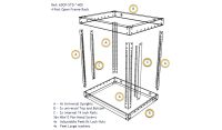 12u 4 Post Open Frame Rack - 19 inch - 400mm Deep - Black