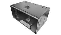 6U 19 Data Rack / Network Cabinet Fixed Front and Adjustable Rear 19 inch Rails 390mm Deep Black