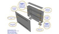 Universal Adjustable Enclosure - 2x 22 Way Module Dins / 1u Wall Box-350 Style - Grey