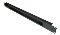 1U 19 inch Cable Tidy Brush Strip Panel Black