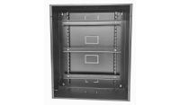 DIN Rail Metal Enclosure / Wall Cabinet-600 Style (3x 22 Module Dins)-Black