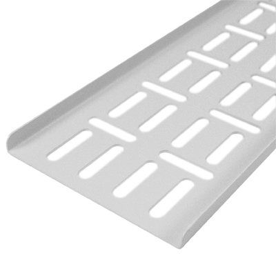18U Vertical Cable Management Tray 100mm wide Grey