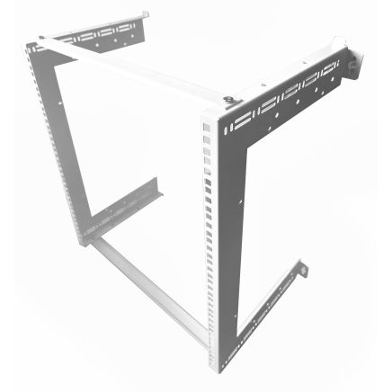 12u Open Frame Wall Rack - 300mm Deep-2 Post-White