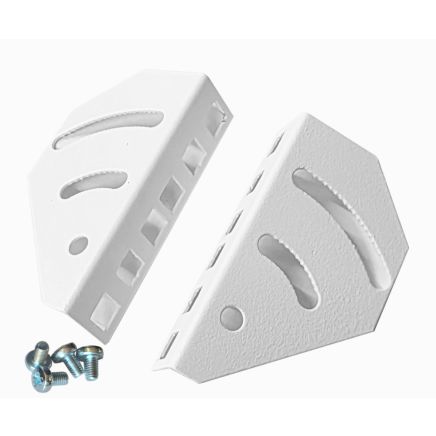 2u 19 inch Rotating Internal Rails to suit 2u / 3u / 4u Style Cabinets-White-Set of 2