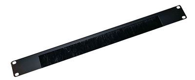 1U 19 inch Open Cable Tidy Brush Strip Panel Black