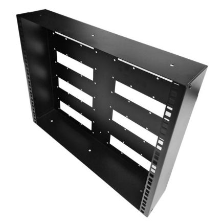 9u 19 inch Shallow Wall Mount Rack Box - 100mm Deep - Black