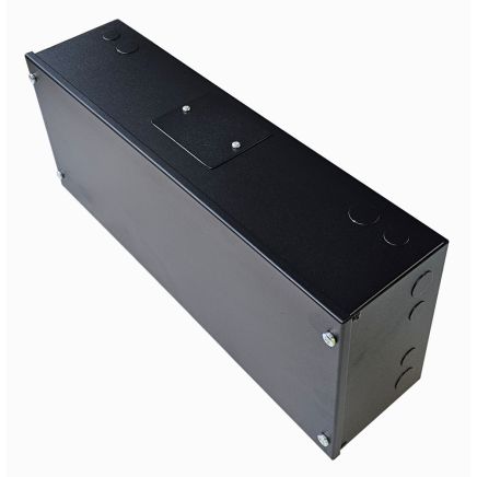 DIN Rail Metal Enclosure / Wall Cabinet-200 Style (1x 22 Module Dins)-Black