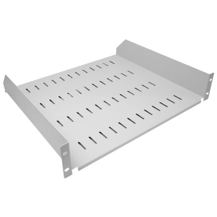 2U Rack Mount Universal Modem Shelf Cantilever Shelf 400mm Deep Light Grey