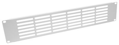 2U 19 inch Rack Mount Vented Slotted Blanking Plate / Filler Panel-White