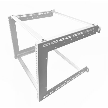 9u Open Frame Wall Rack - 450mm Deep-White -2 Post