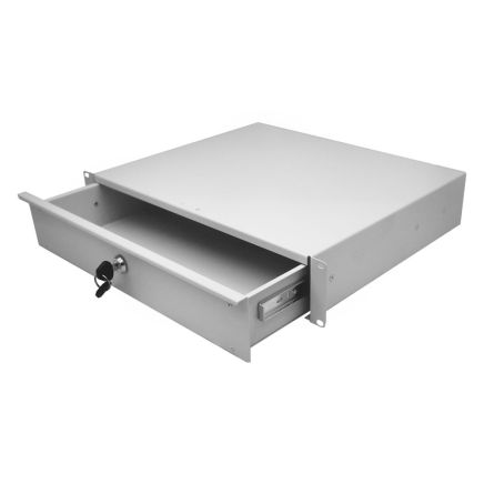 2U 19 inch Rack Mount Drawer Light Grey