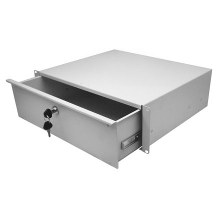 3U 19 inch Rack Mount Drawer Light Grey