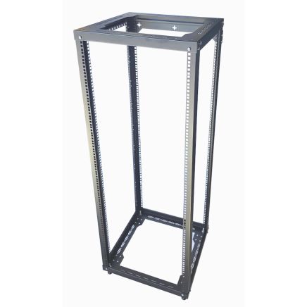30u 4 Post Open Frame Rack - 19 inch - Heavy Duty - 500mm Deep - Black