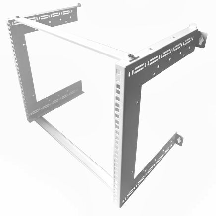 9u Open Frame Wall Rack - 300mm Deep-White-2 Post