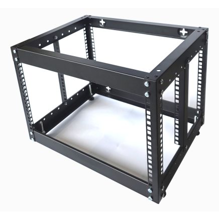 9u 4 Post Open Frame Rack - 19 inch - 400mm Deep - Black