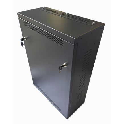 4U 19" Adjustable Low Profile Vertical Mount - Wall Mount Network / Server  Cabinet 800mm Deep-Black