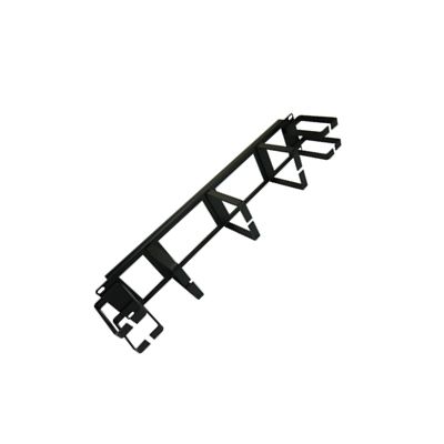 2U 7 Ring Horizontal/Vertical Cable Management Panel with cable entry