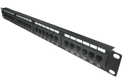 1u 19 inch CAT 5E 24 Port Patch Panel