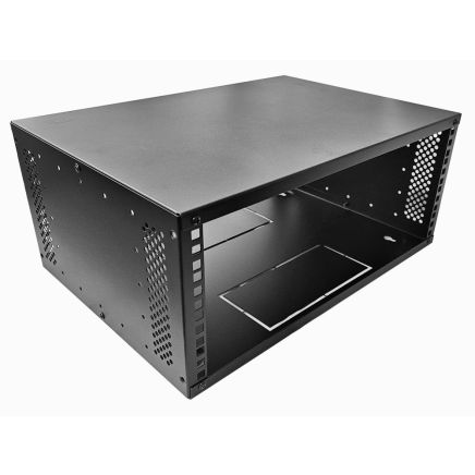 4u Desktop/Wall Mount - 350mm Deep-Flat Pack Cabinet  - Black