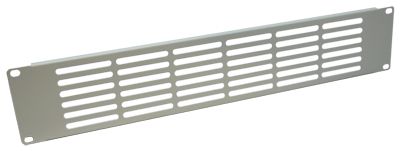 2U 19 inch Rack Mount Vented Slotted Blanking Plate Light Grey