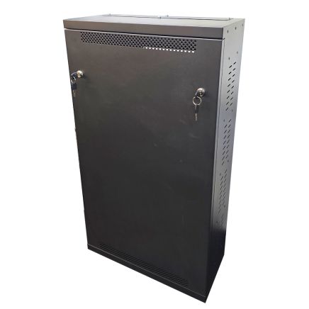 4U 19" Mounting or DIN Mounting - Adjustable Low Profile Vertical Mount - Wall Mount Network / Server Cabinet 1000mm Deep-Black