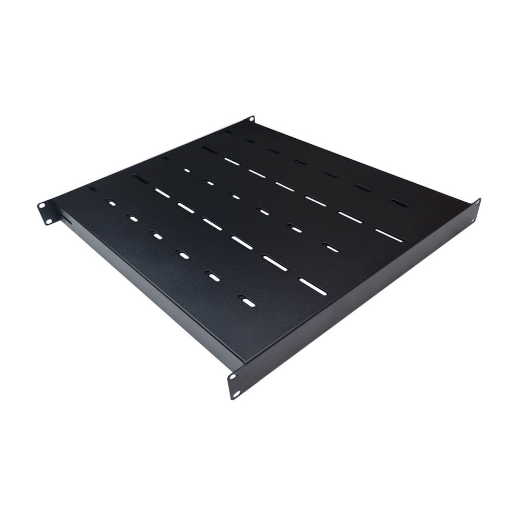 1U 19 inch Heavy Duty Adjustable Rack Mount Shelf(2 part) 550mm 900mm Black