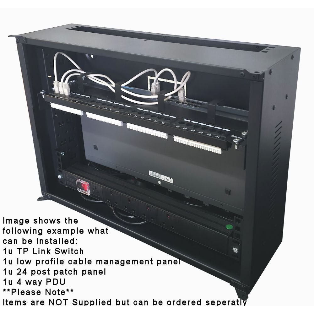 3U 19" Adjustable Low Profile Vertical Mount - Wall Mount Network / Server Cabinet - 400 Style - White