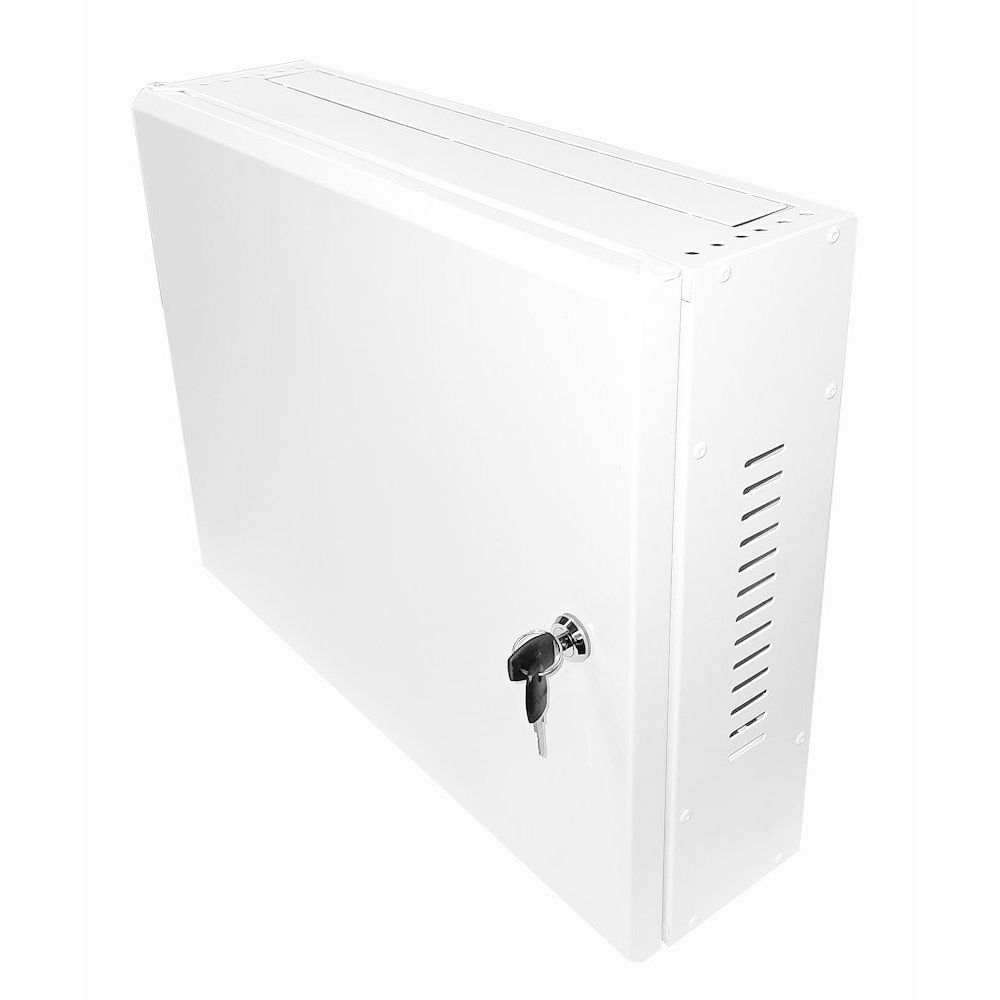 2U 19 Low Profile Vertical Wall Mount Network Cabinet 400 Style-White